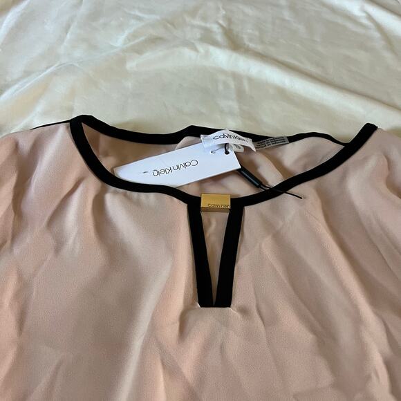 NWT Calvin Klein Pink Bell Sleeve Blouse Sz XL Work Career Office - Picture 2 of 7